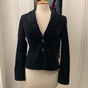 Black velour blazer with pockets